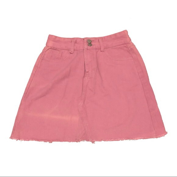 Beginning Boutique Dresses & Skirts - NWT Beginning Boutique Pink Jean Skirt
